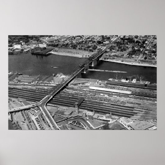 Portland, oder Broadway Bridge und Depot Poster (Vorne)