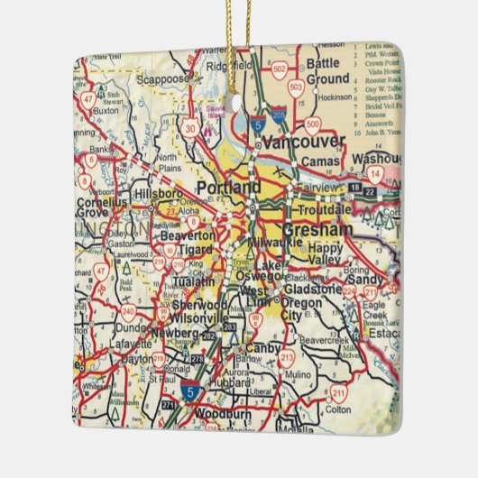 Portland ODER Karte Keramikornament (Links)