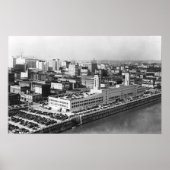 Portland, oder Luftansicht von der Hawthorne Brück Poster (Vorne)