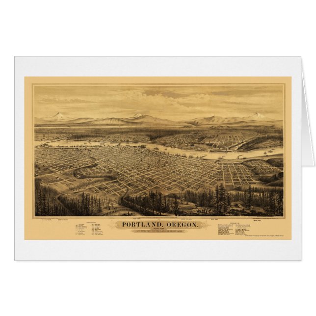 Portland ODER panoramische Karte - 1879 (Vorderseite (Horizontal))