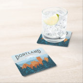 Portland ODER Rechteckiger Pappuntersetzer (Vor Ort)