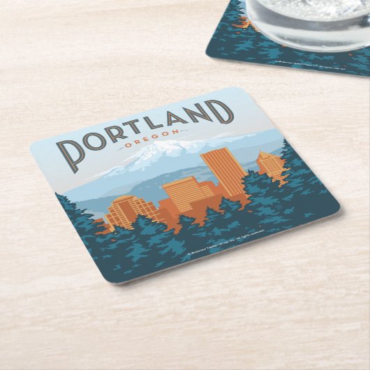 Portland ODER Rechteckiger Pappuntersetzer (angewinkelt)