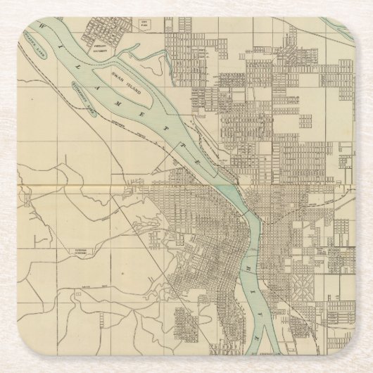 Portland oder rechteckiger pappuntersetzer (Vorderseite)