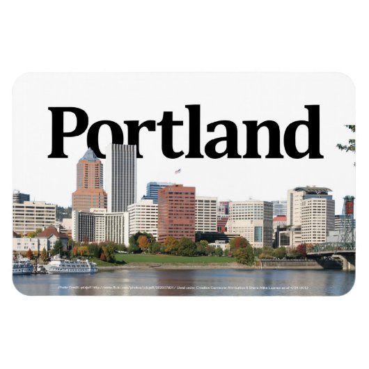 Portland oder Skyline mit Portland im Himmel Magnet (Horizontal)