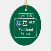 Portland ODER Verkehrsschild Keramikornament (Rechts)