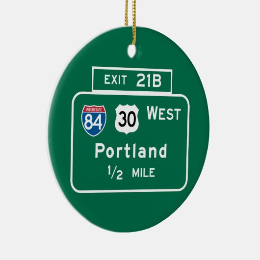 Portland ODER Verkehrsschild Keramikornament (Rechts)