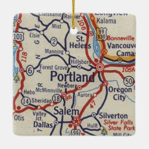 Portland ODER Vintage Karte Keramikornament