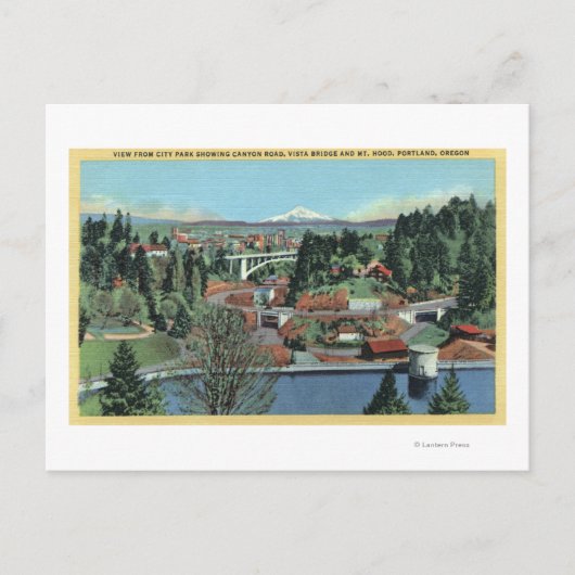 Portland, OR - Aussicht vom Stadtpark Postkarte (Vorderseite)