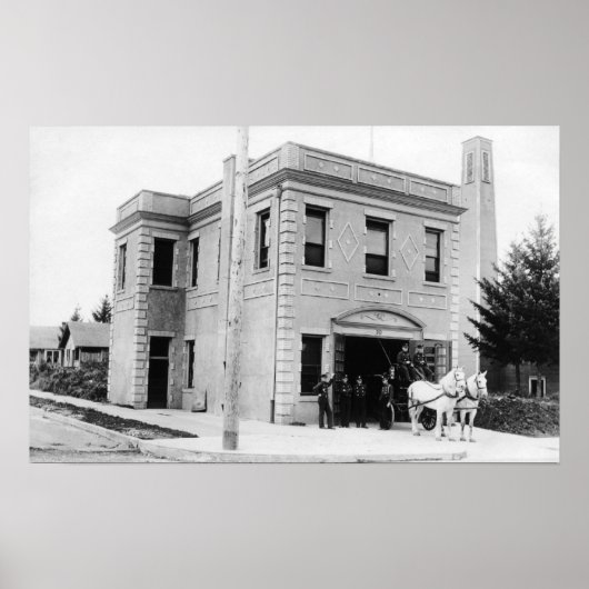 Portland, OR Fire Station #30 Pferdekart Poster (Vorne)