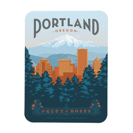 Portland, OR Magnet (Vertikal)