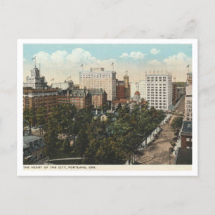 Portland OR, Panorama Downtown 1920er Jahre im Vin Postkarte