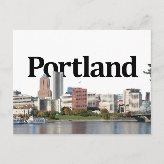 Portland OR Skyline mit Portland im Himmel Postkarte (Vorderseite)