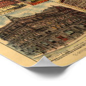 Portland Oregon 1890 Antik Panoramabalkarte Poster (Ecke)