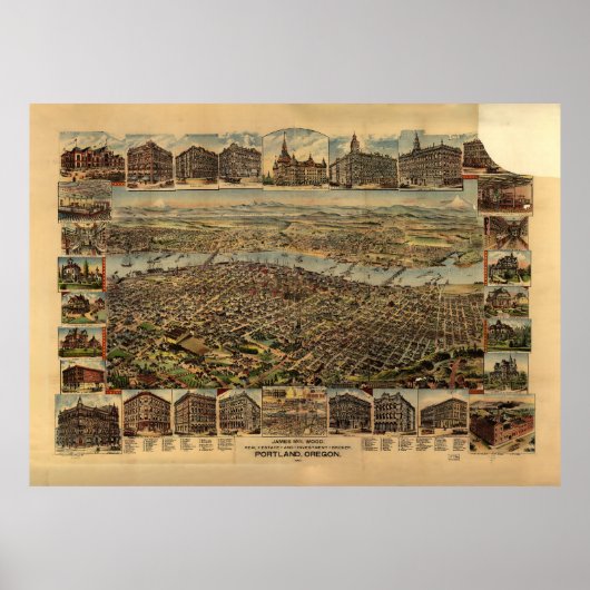 Portland, Oregon (1890) Poster (Vorne)