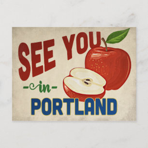 Portland Oregon Apfel - Vintage Reise Postkarte