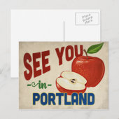 Portland Oregon Apple - Vintage Reise Postkarte (Vorne/Hinten)
