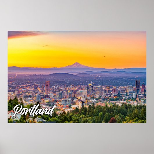 Portland, Oregon, at Sunset Poster (Vorne)