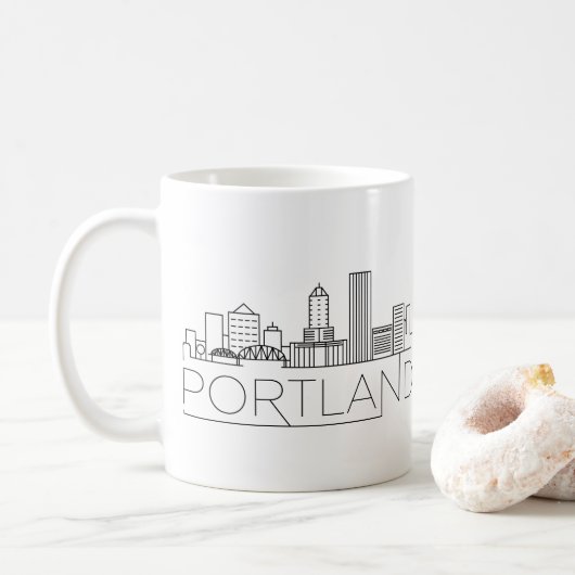 Portland, Oregon| City Stylized Skyline Kaffeetasse (Mit Donut)