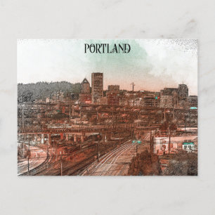 Portland Oregon City Travel Postkarte