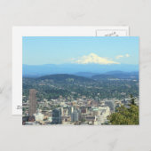 Portland, Oregon City View, Berg Hood Hintergrund Postkarte (Vorne/Hinten)