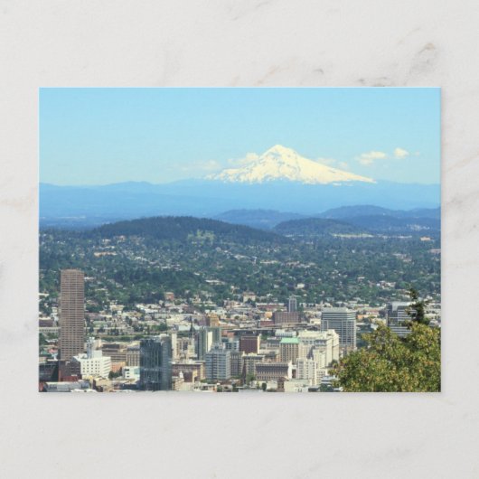 Portland, Oregon City View, Berg Hood Hintergrund Postkarte (Vorderseite)