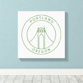 Portland Oregon Design Leinwanddruck (Insitu (Holzboden))