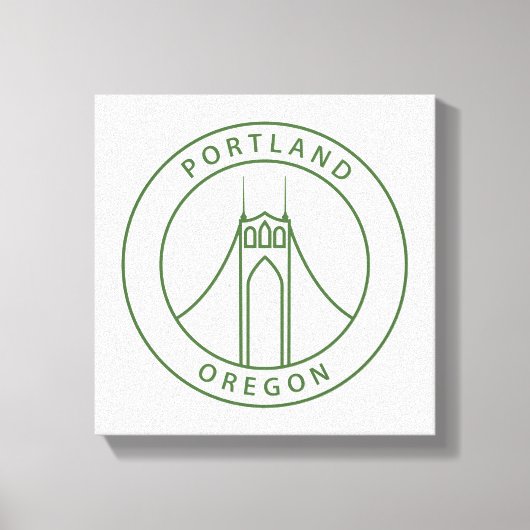 Portland Oregon Design Leinwanddruck (Vorderseite)