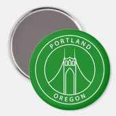 Portland Oregon Design Magnet (Vorderseite/Rückseite)
