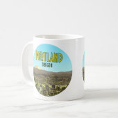 Portland Oregon Downtown Hood Vintag Kaffeetasse (Vorderseite Links)