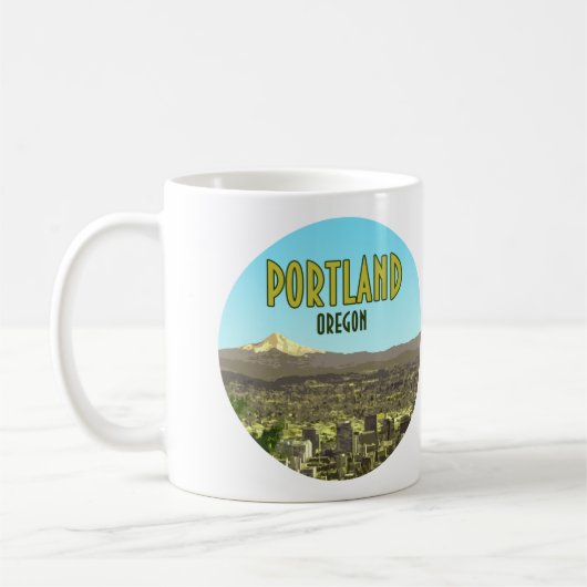 Portland Oregon Downtown Hood Vintag Kaffeetasse (Links)