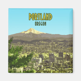 Portland Oregon Downtown Hood Vintag Magnet