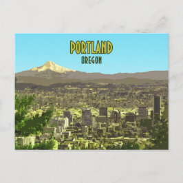 Portland Oregon Downtown Hood Vintag Postkarte