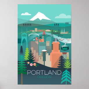 Portland, Oregon Druck Poster