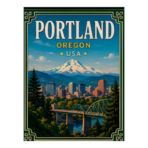 🌲 Portland Oregon Erinnerung von Mountain View 🌲 Poster