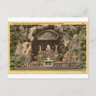 Portland Oregon Grotto Vintage-Sanctuary-Ansicht Postkarte