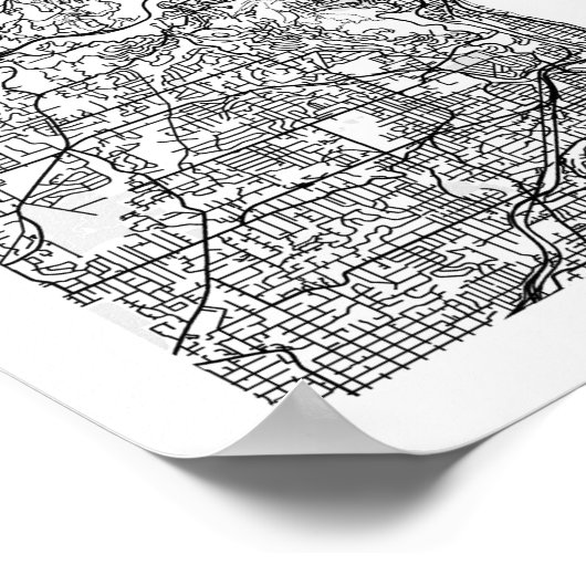 Portland Oregon Minimal Modern Street Karte Poster (Ecke)