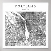 Portland Oregon Minimal Modern Street Karte Poster (Vorne)