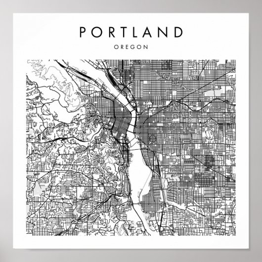 Portland Oregon Minimal Modern Street Karte Poster (Vorne)