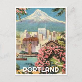 Portland Oregon mit Mt Hood vintage Postkarte