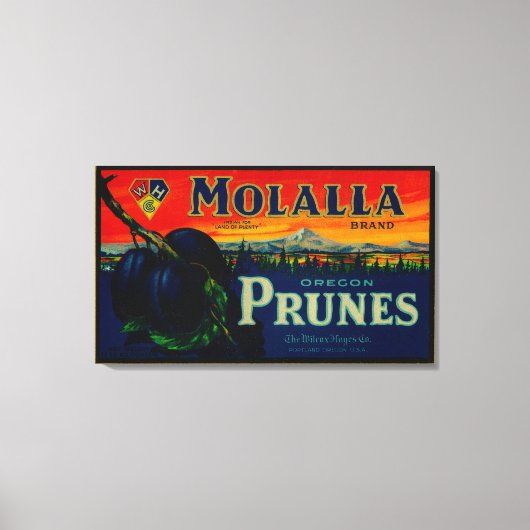 Portland, Oregon, Molalla Prune Leinwanddruck (Vorderseite)