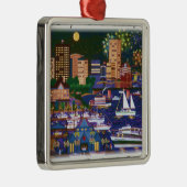 Portland Oregon @ Night Silbernes Ornament (Rechts)