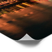 Portland Oregon Night Skyline Reflection Poster (Ecke)