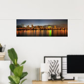 Portland Oregon Night Skyline Reflection Poster (Heimbüro)