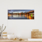 Portland Oregon Night Skyline Reflection Poster (Küche)