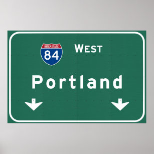 Portland Oregon oder Autobahn Interstate Freeway : Poster