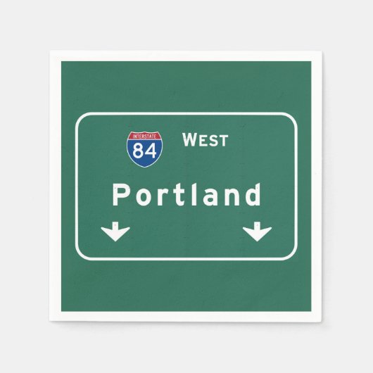 Portland Oregon oder Autobahn Interstate Freeway : Serviette (Vorderseite)