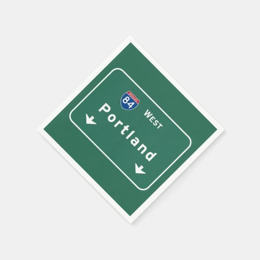Portland Oregon oder Autobahn Interstate Freeway : Serviette (Ecke)