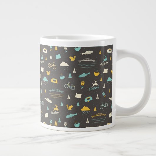 Portland, Oregon Pattern Jumbo-Tasse (Rechts)