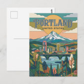 Portland Oregon Postkarte (Vorne/Hinten)