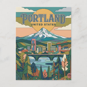 Portland Oregon Postkarte